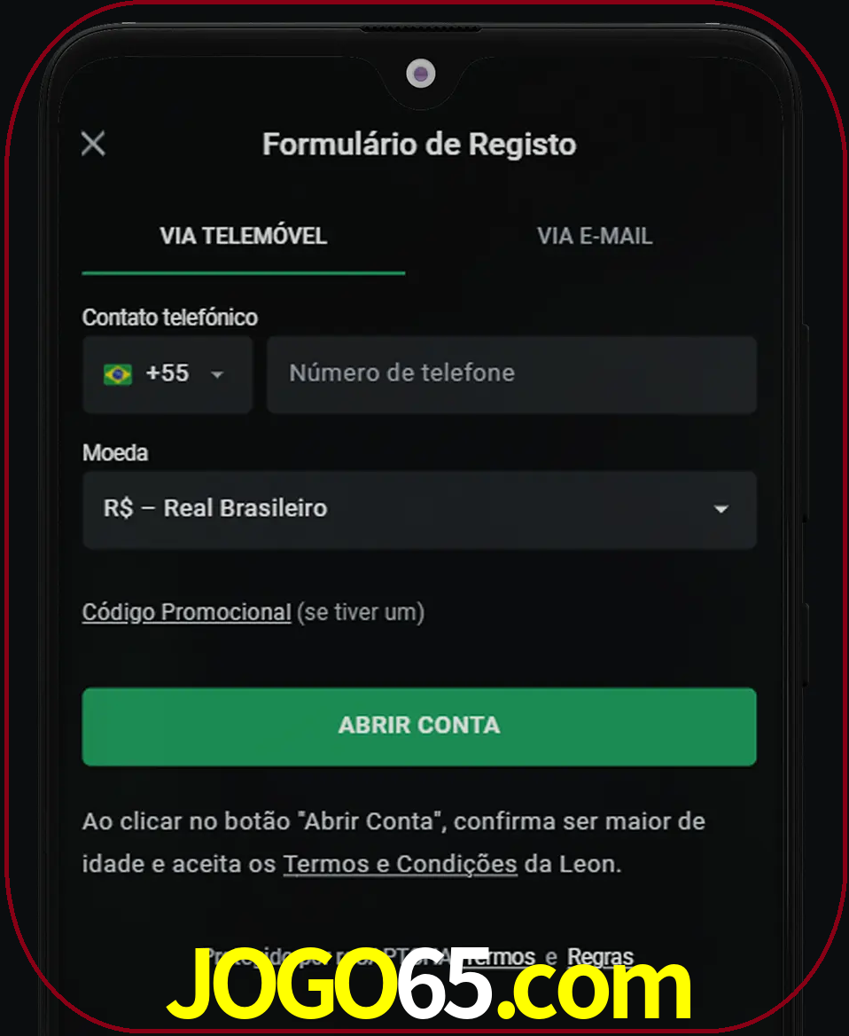 Abra o aplicativo e inicie o processo de registro.