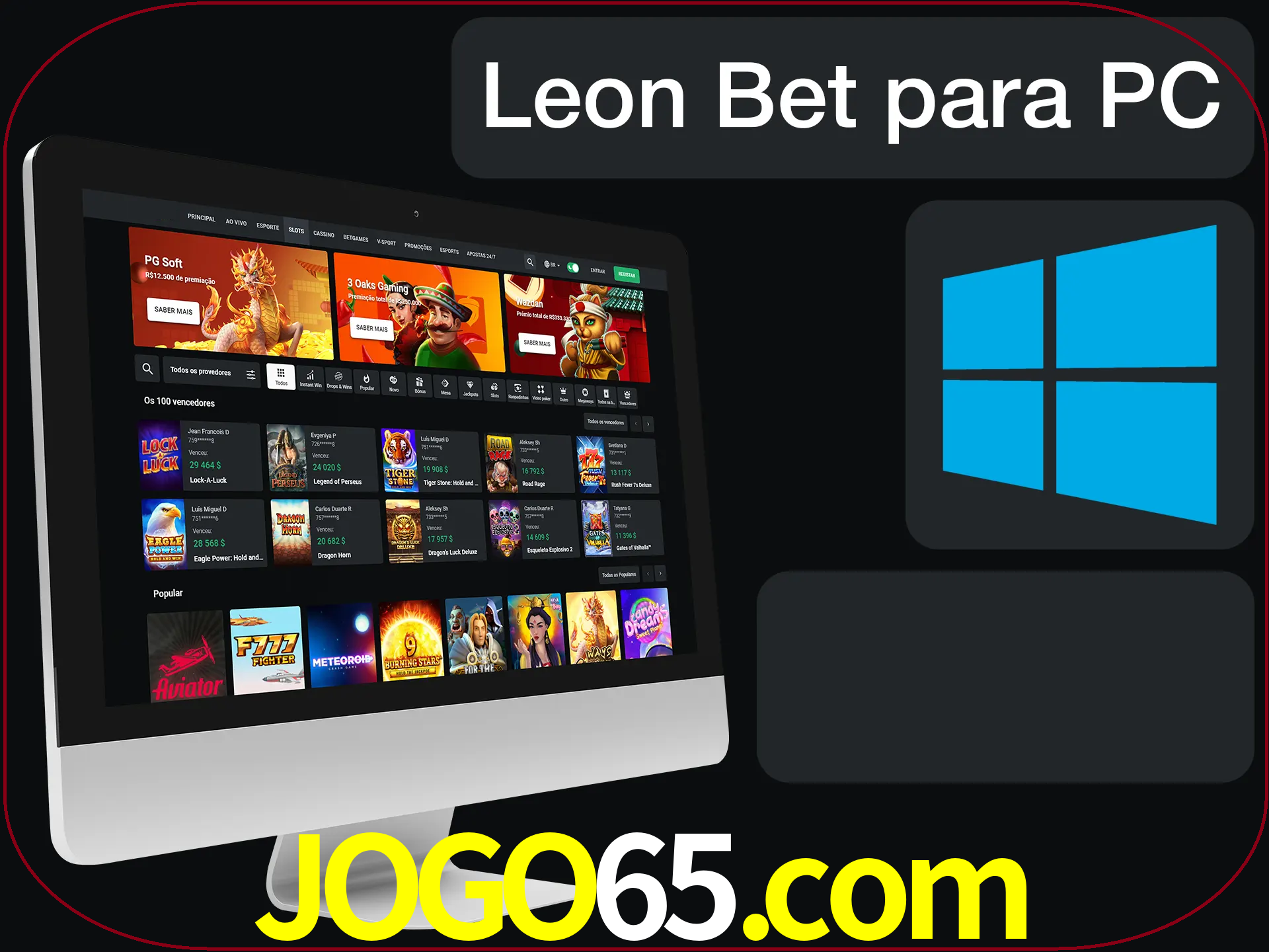 Aposte e jogue em nosso cassino usando o PC.