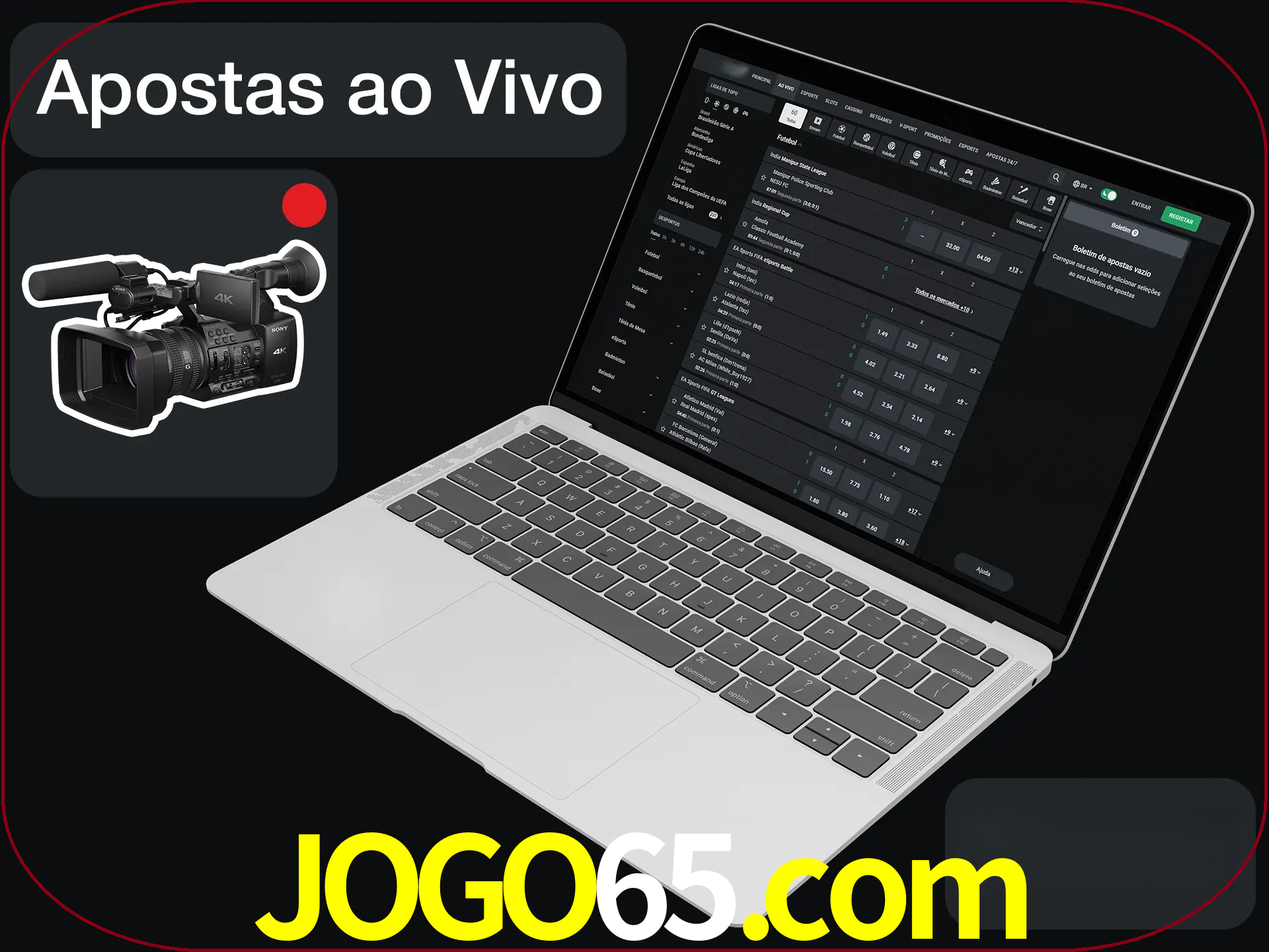 Aposte em formato ao vivo em nosso site.