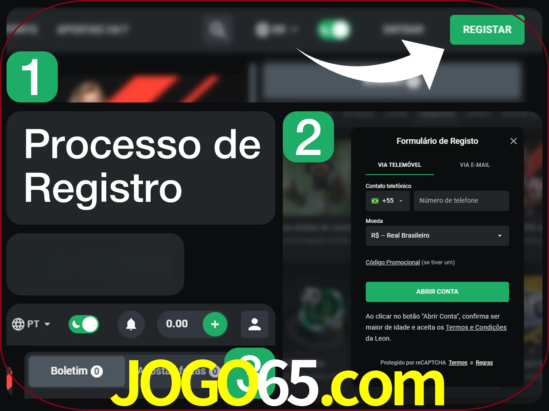 O processo de registro na LeonBet é simples.